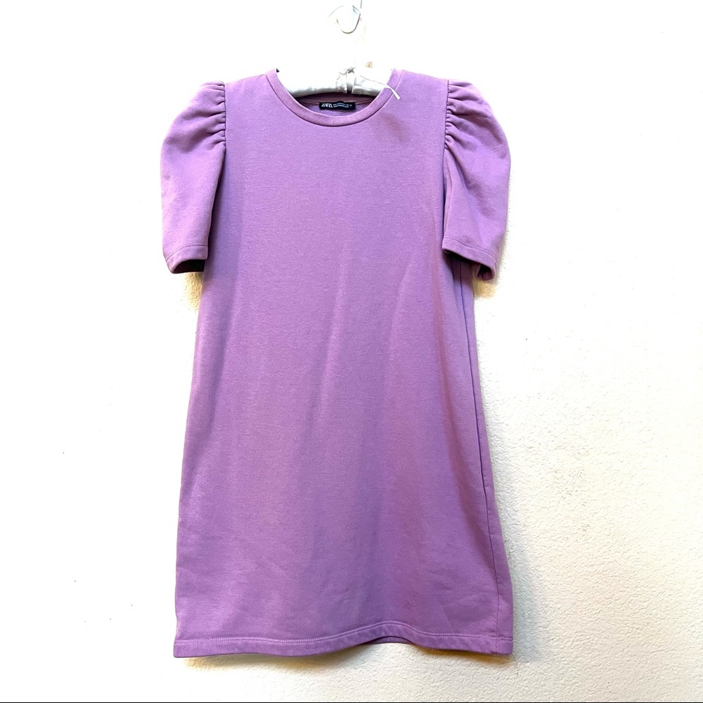 Zara Lilac Lavender Purple Sweatshirt Plush Dress B3/25 - Picture 4 of 12